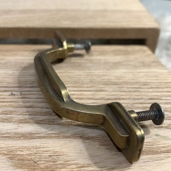 Vintage Mid-Century Style Keeler Brass Co Cabinet Door Pulls Brass Tone Metal - Picture 6 of 17